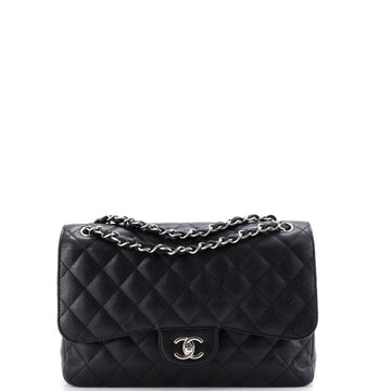 Chanel Classic Double Flap Bag Quilted Caviar Jumbo