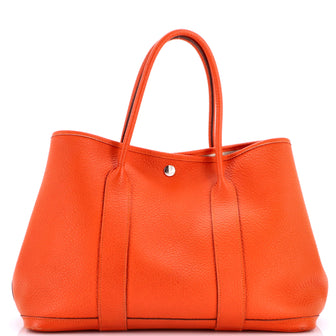 Hermes Garden Party Tote Leather with Printed Interior 36