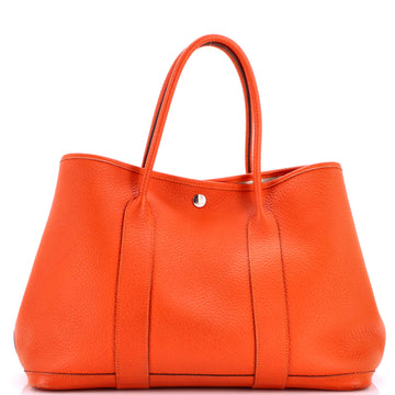 Hermes Garden Party Tote Leather with Printed Interior 36