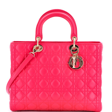 Christian Dior Lady Dior Bag Cannage Quilt Lambskin Large