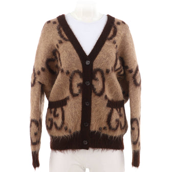 Gucci Women's Reversible V-Neck Cardigan GG Mohair Blend