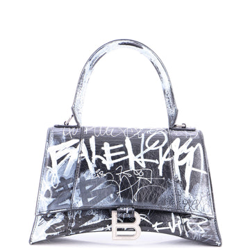 Balenciaga Graffiti Hourglass Top Handle Bag Leather Small