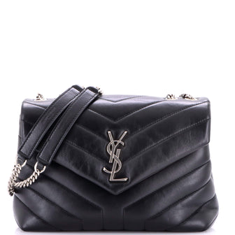 Saint Laurent Loulou Shoulder Bag Matelasse Chevron Leather Small