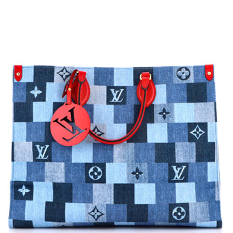 Louis Vuitton OnTheGo Tote Damier and Monogram Patchwork Denim GM
