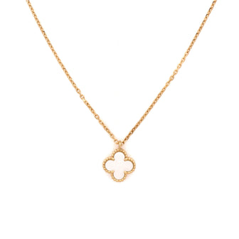 Van Cleef & Arpels Sweet Alhambra Pendant Necklace 18K Yellow Gold and Mother of Pearl