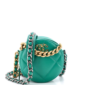 Chanel 19 Round Clutch with Chain Quilted Leather