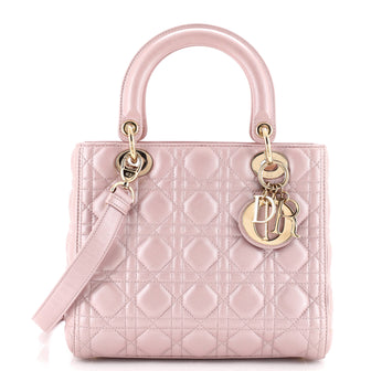 Christian Dior Lady Dior Bag Iridescent Cannage Quilt Lambskin Medium