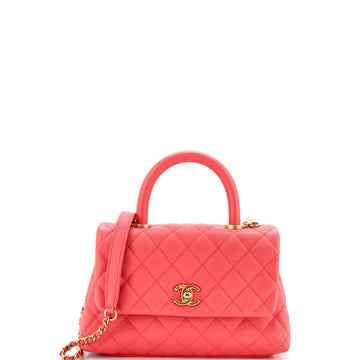 Chanel Coco Top Handle Bag Quilted Caviar Mini