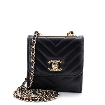 Chanel Trendy CC Clutch with Chain Chevron Lambskin Small