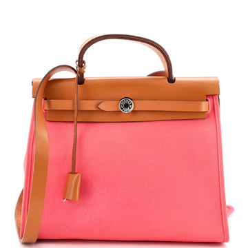 Hermes Herbag Zip Leather and Toile 31