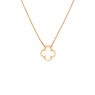 Van Cleef & Arpels Vintage Alhambra Pendant Necklace 18K Yellow Gold and Mother of Pearl