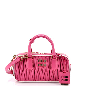 Miu Miu Arcadie Top Handle Bag Matelasse Leather Regular