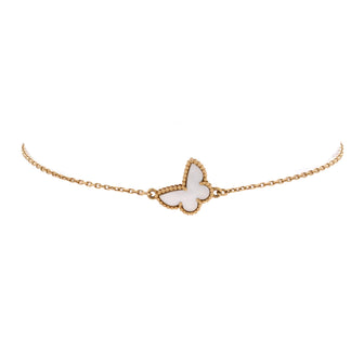 Van Cleef & Arpels Sweet Alhambra Butterfly Bracelet 18K Yellow Gold and Mother of Pearl