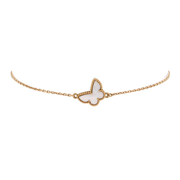 Van Cleef & Arpels Sweet Alhambra Butterfly Bracelet 18K Yellow Gold and Mother of Pearl