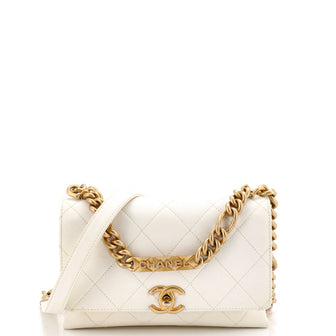 Chanel Bracelet On Chain Flap Bag Quilted Caviar Mini