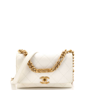 Chanel Bracelet On Chain Flap Bag Quilted Caviar Mini