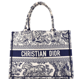 Christian Dior Book Tote Embroidered Canvas Medium