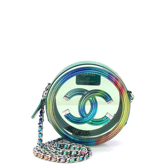 Chanel Filigree Round Clutch with Chain PVC with Lambskin Mini