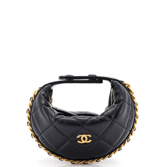 Chanel Chain Around Hobo Pouch Quilted Lambskin Extra Mini