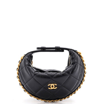 Chanel Chain Around Hobo Pouch Quilted Lambskin Extra Mini