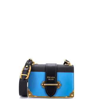 Prada Cahier Crossbody Bag Leather and Saffiano Leather Small