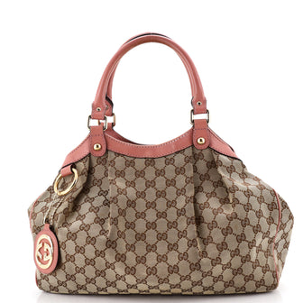 Gucci Sukey Tote GG Canvas with Leather Medium