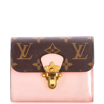 Louis Vuitton Cherrywood Wallet Vernis with Monogram Canvas Compact