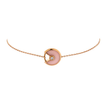 Cartier Amulette de Cartier Bracelet 18K Rose Gold with Diamond and Pink Opal XS