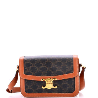 Celine Triomphe Shoulder Bag Triomphe Coated Canvas Medium
