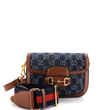Gucci Horsebit 1955 Shoulder Bag GG Denim Mini