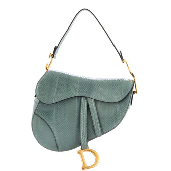 Christian Dior Saddle Handbag Python Medium