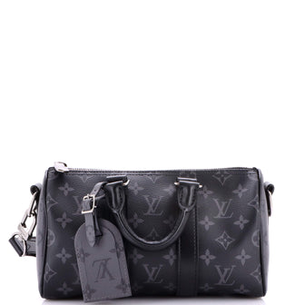 Louis Vuitton Keepall Bandouliere Bag Reverse Monogram Eclipse Canvas 25