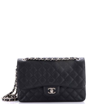 Chanel Classic Double Flap Bag Quilted Caviar Jumbo