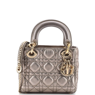 Christian Dior Lady Dior Chain Bag Cannage Quilt Lambskin Mini