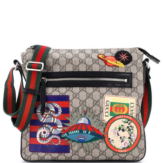 Gucci Courrier Zip Messenger GG Coated Canvas with Applique Medium