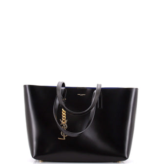 Saint Laurent Classic Monogram Charm Shopper Tote Leather Small