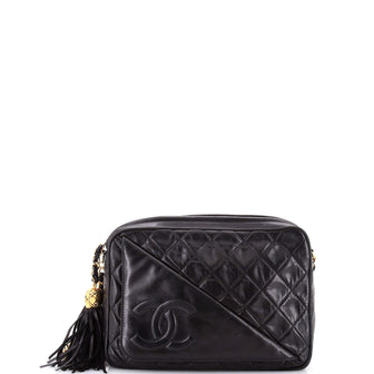 Chanel Vintage Camera Tassel Bag Quilted Leather Medium