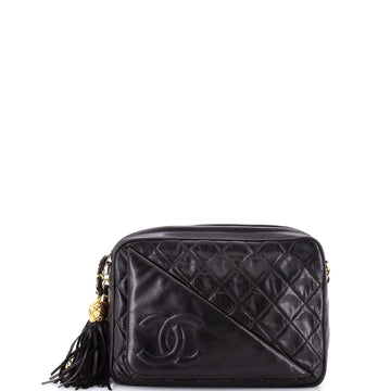 Chanel Vintage Camera Tassel Bag Quilted Leather Medium