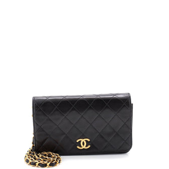 Chanel Vintage Full Flap Bag Quilted Lambskin Mini