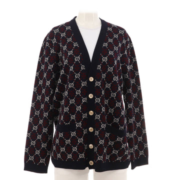 Gucci Women's V-Neck Cardigan GG Jacquard Wool