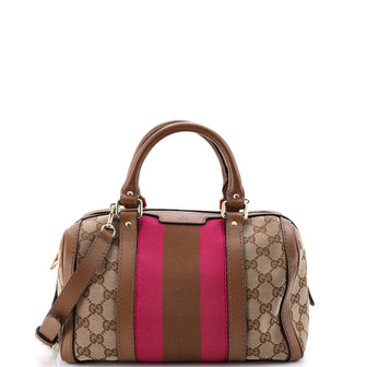 Gucci Vintage Web Boston Bag GG Canvas Small