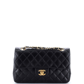 Chanel Vintage Classic Double Flap Bag Quilted Lambskin Small
