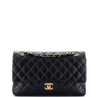 Chanel Vintage Classic Double Flap Bag Quilted Lambskin Medium