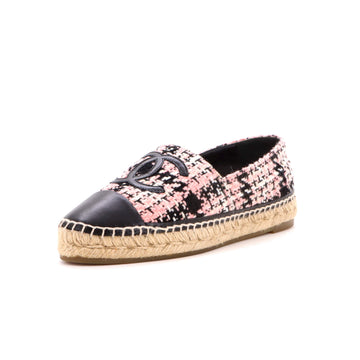 Chanel Women's CC Cap Toe Espadrilles Tweed