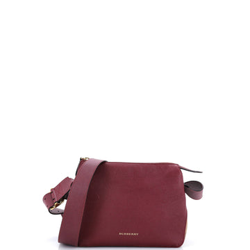 Burberry Helmsley Crossbody Bag Leather with House Check Canvas Small