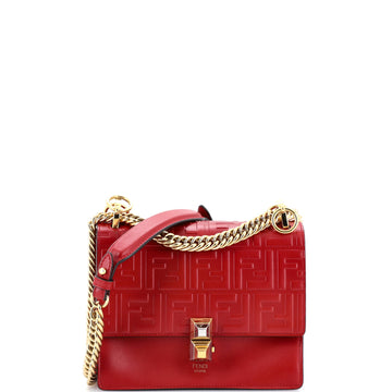 Fendi Kan I Bag Zucca Embossed Leather Small