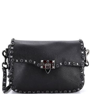 Valentino Garavani Rolling Rockstud Crossbody Bag Leather with Cabochons Medium