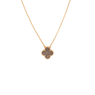 Van Cleef & Arpels Vintage Alhambra Pendant Necklace 18K Rose Gold and Grey Mother of Pearl