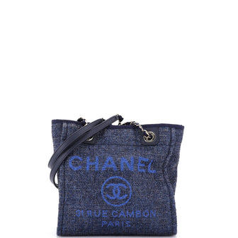 Chanel North South Deauville Tote Raffia with Glitter Detail Small