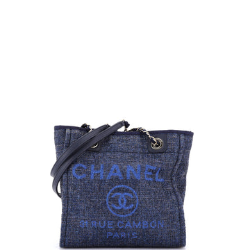 Chanel North South Deauville Tote Raffia with Glitter Detail Small